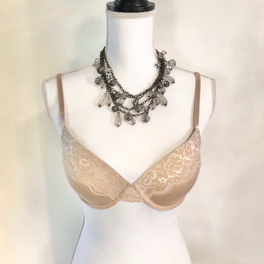 New Maidenform Nude Lace Push Up Bra 36B